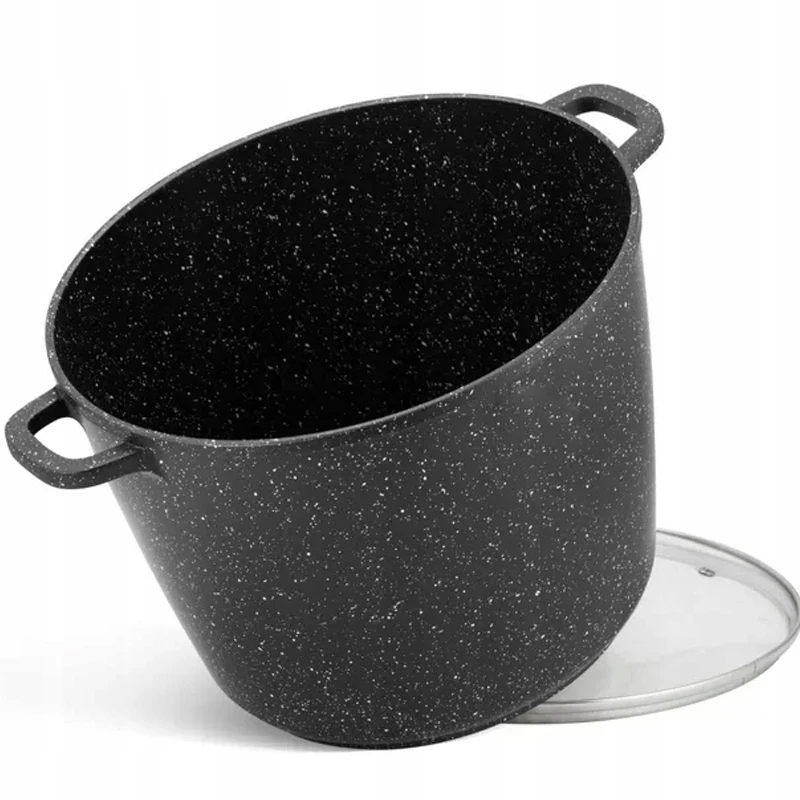 Sternhoff DIDELIS MARMURINĖS PUODAS SU DANČIU INDUKCINIŲ DUJŲ NELIPAUS AROMATO RANKENĖLĖLE 28cm 10L