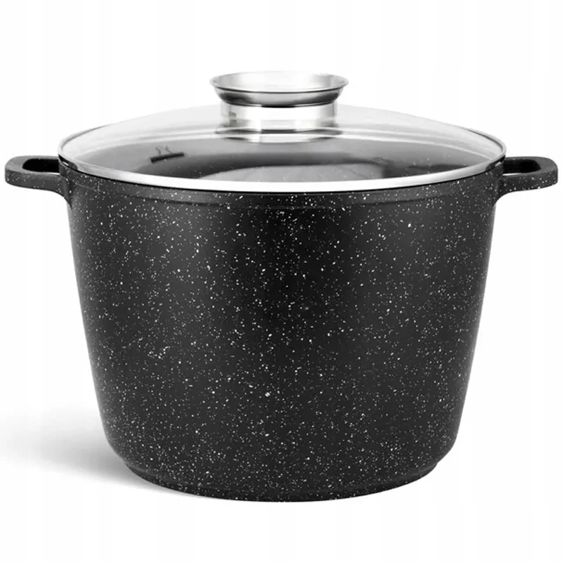 Sternhoff DIDELIS MARMURINĖS PUODAS SU DANČIU INDUKCINIŲ DUJŲ NELIPAUS AROMATO RANKENĖLĖLE 28cm 10L