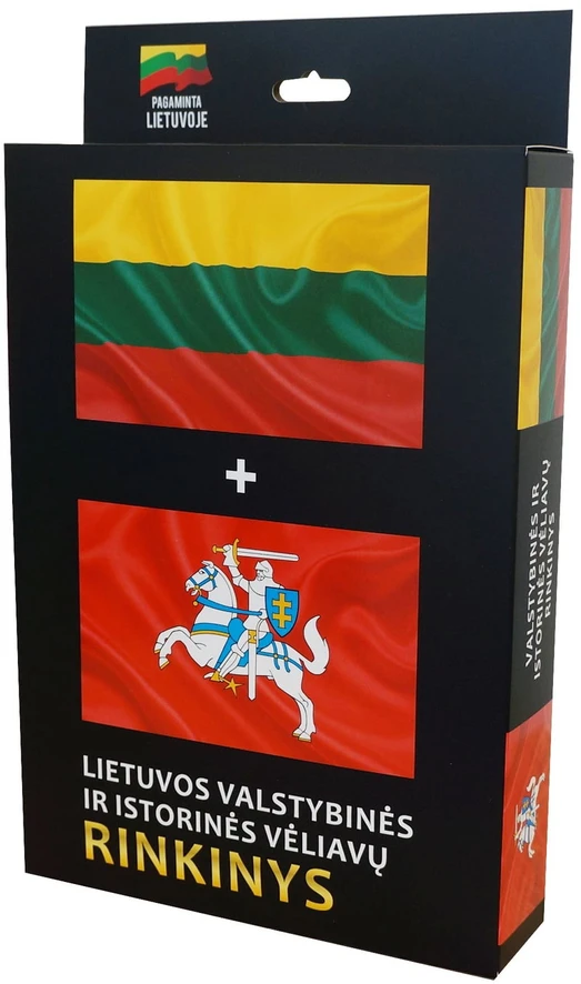 Aka_Baltic Lietuvos valstybės vėliava, 100x170 cm, stiebinė, su karabinais, dėžutėje
