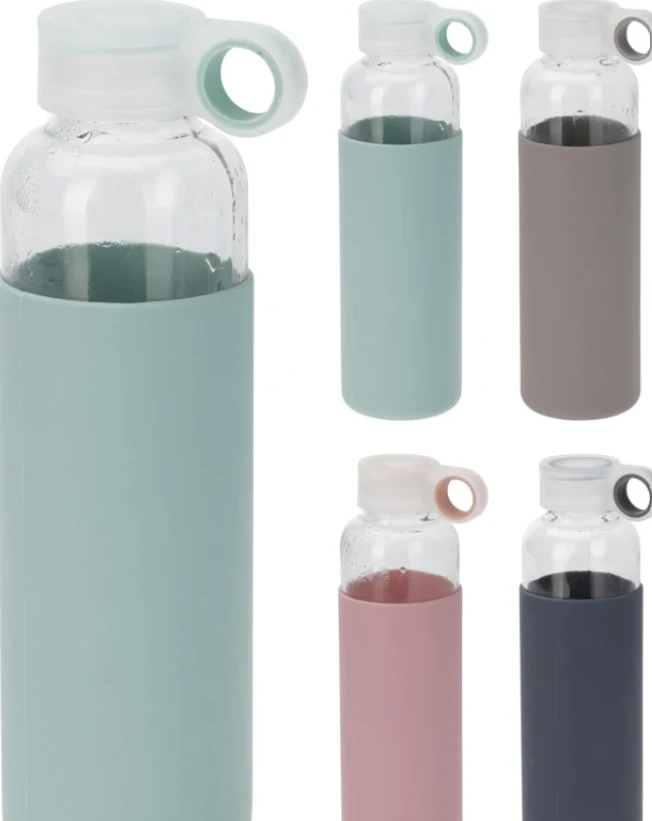 Gertuvė Excellent Houseware Stiklinis vandens butelis 700 ml su metaliniu dangteliu
