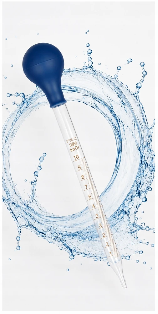 Stiklinė pipetė 10ml 2vnt. laboratorinis lašintuvas universalus PATOGU