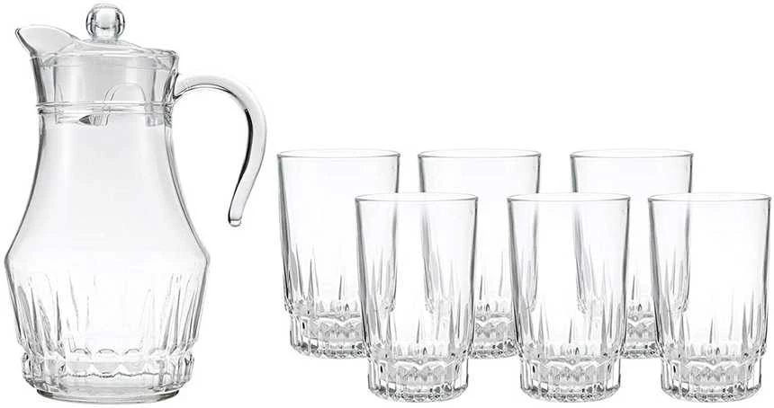 Stiklinio ąsočio ir stiklinių komplektas Lancier Luminarc 1.8L/6vnt.x270ml