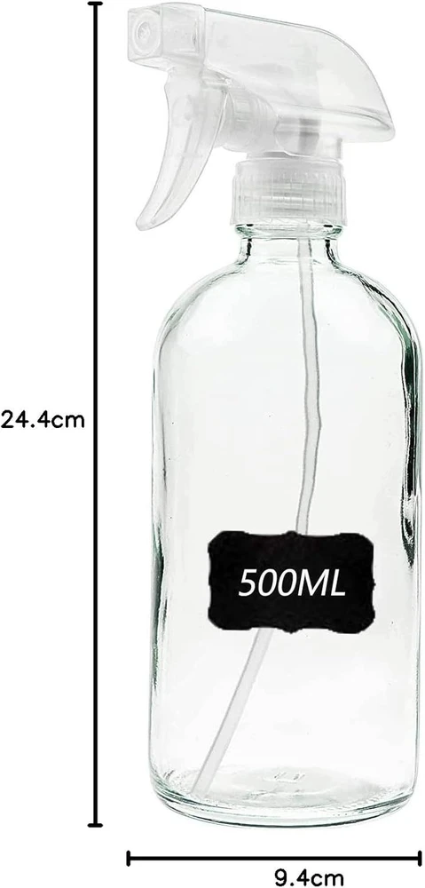 STIKLINIS BUTELAS SU PURŠKTUVIU 2X500ML SKAIDRUS SKYSČIŲ MILKAI