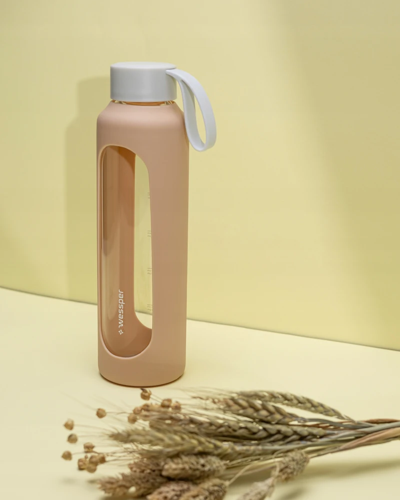 Gertuvė Stiklinis butelis bidonas 500ml nepralaidus sportinis vandens butelis Wessper B1
