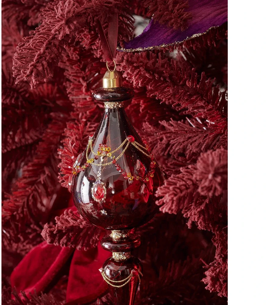 Christmas Tree toy Decoris Vintage. red. glass