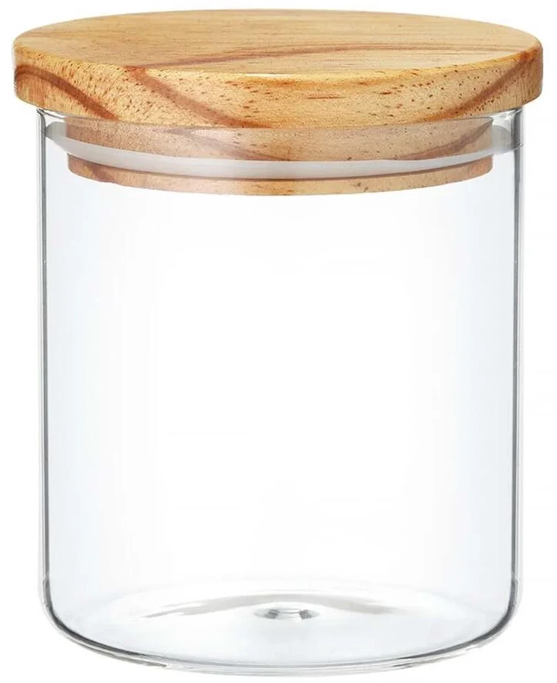 Stiklinis maisto laikymo indelis AMBITION NORDIC, su bambukiniu dangteliu, 1,8 l