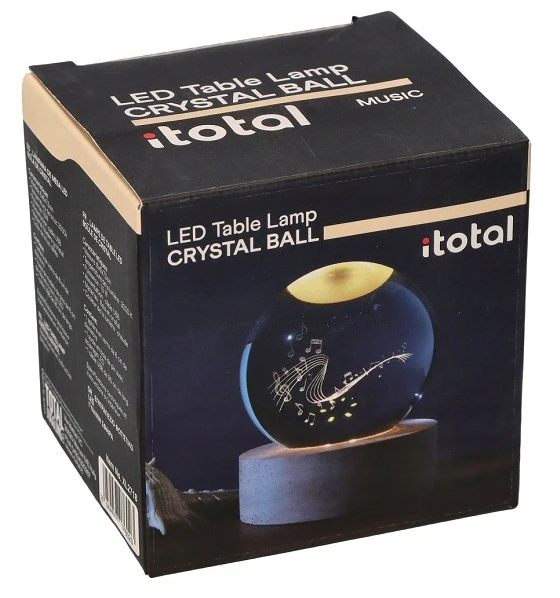 Stiklinis rutulys Muzikinis LED stalinis šviestuvas 8cm Dovana Vaikams