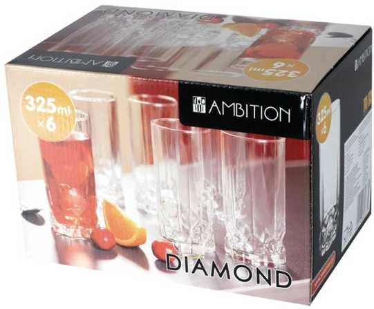 Stiklinių komplektas AMBITION DIAMOND 64683 325 ml 6 vnt