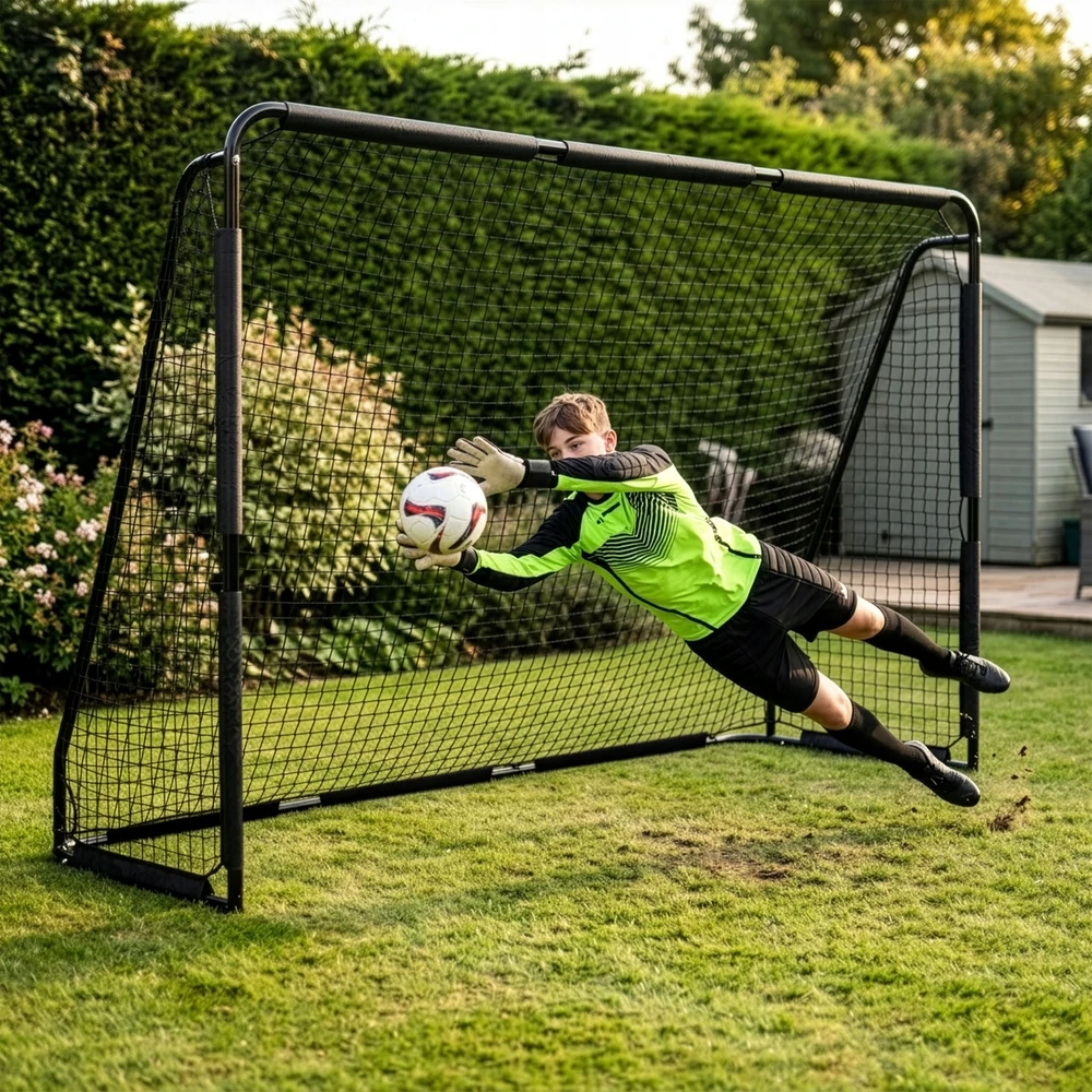 Bipohome Xboost Stiprūs futbolo vartai 300x200 cm - Juodi