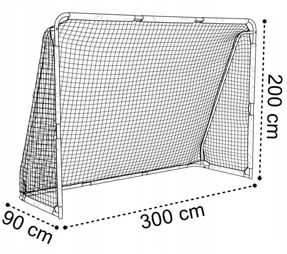 Bipohome Xboost Stiprūs futbolo vartai 300x200 cm - Juodi