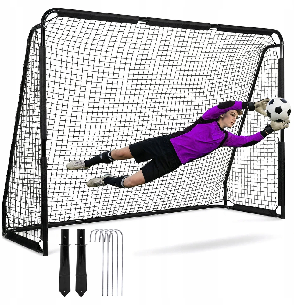 Bipohome Xboost Stiprūs futbolo vartai 300x200 cm - Juodi