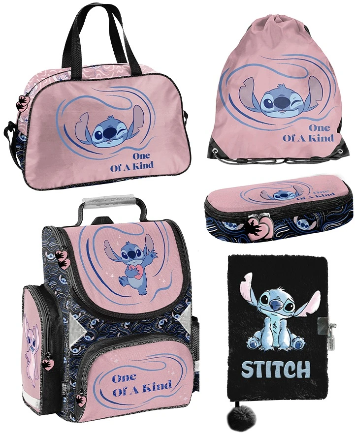 „Stitch Paso“ mokyklinis rinkinys, mokyklinis krepšys, penalas, dienoraščio krepšys