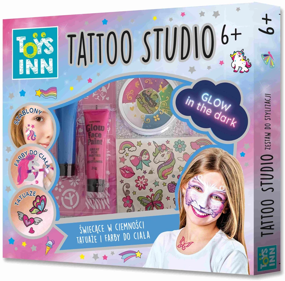 Stnux TATOO STUDIO MULTI DAŽŲ RINKINYS ŠVYTI TAMSIOJE TATUiruočių PRIEDAI