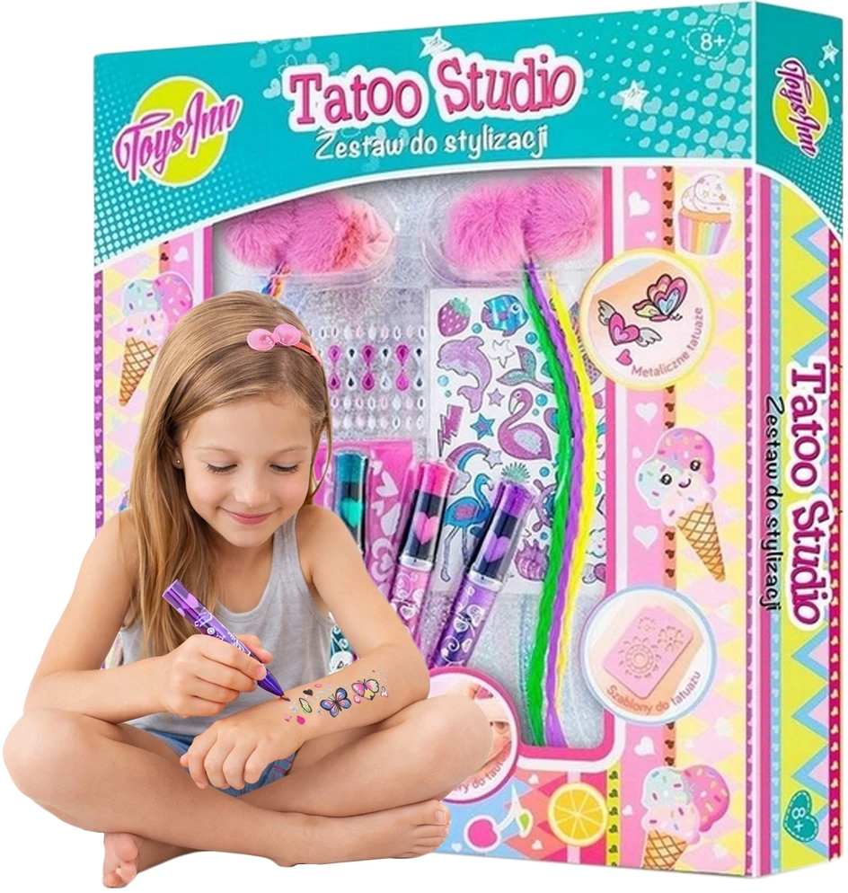 Stnux Žaislai mergaitėms TATTO STUDIO su pynėmis vaikams Žaislas