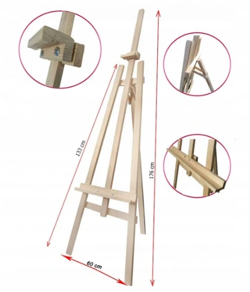 Stolfest Trikojis studijinis molbertas 176 cm, paroda REGULIUOJAMAS, STABILAS, lauko