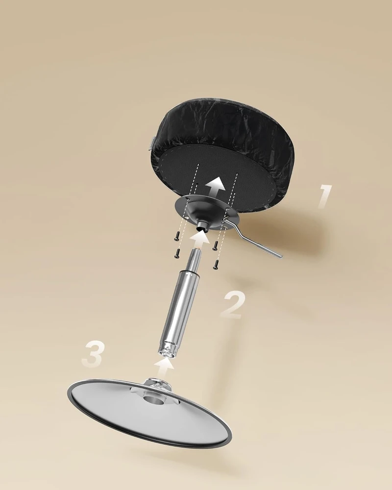 STOOL CHAIR MAKEUP taburetė MIGAMOJOJE MODERNINĖ JUODA