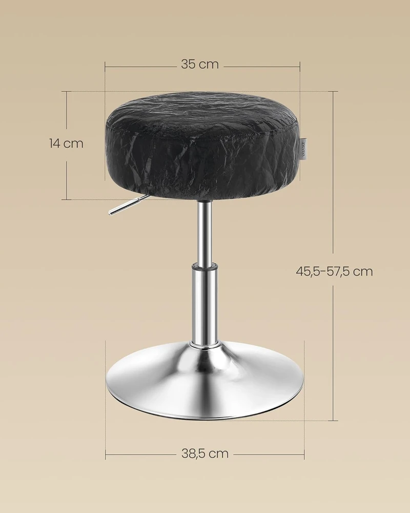STOOL CHAIR MAKEUP taburetė MIGAMOJOJE MODERNINĖ JUODA
