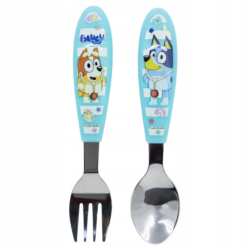Stor Bluey Yummy Ergonomic metalinių stalo įrankių rinkinys - 2 vnt