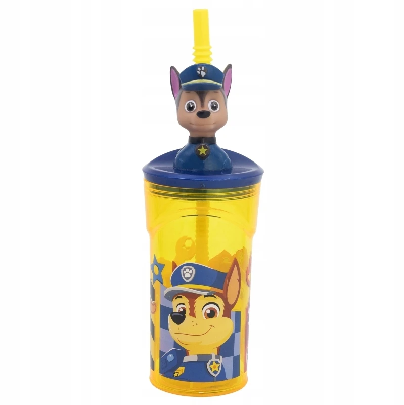 Spin Master Stor Chase Paw Patrol vaikiškas geriamojo šiaudelio puodelis su šiaudeliu 3D šiaudeliu 360ML