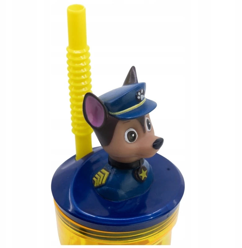 Spin Master Stor Chase Paw Patrol vaikiškas geriamojo šiaudelio puodelis su šiaudeliu 3D šiaudeliu 360ML