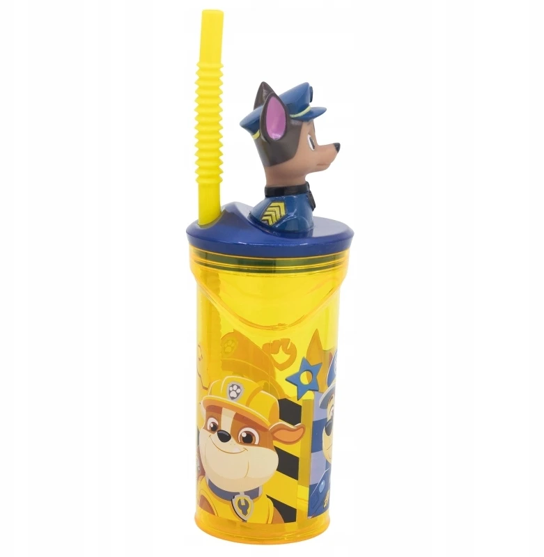 Spin Master Stor Chase Paw Patrol vaikiškas geriamojo šiaudelio puodelis su šiaudeliu 3D šiaudeliu 360ML