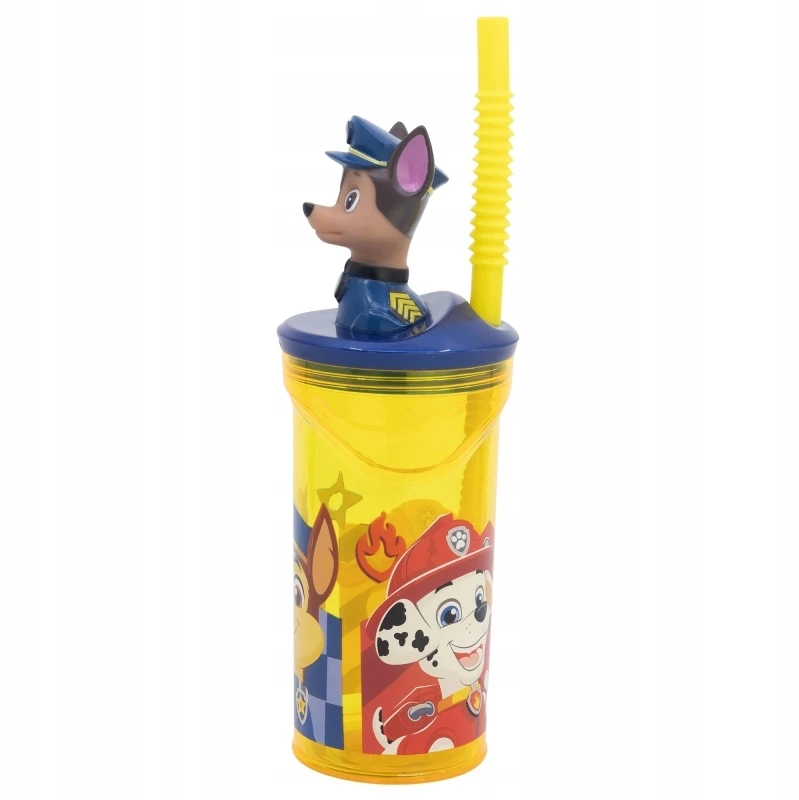 Spin Master Stor Chase Paw Patrol vaikiškas geriamojo šiaudelio puodelis su šiaudeliu 3D šiaudeliu 360ML