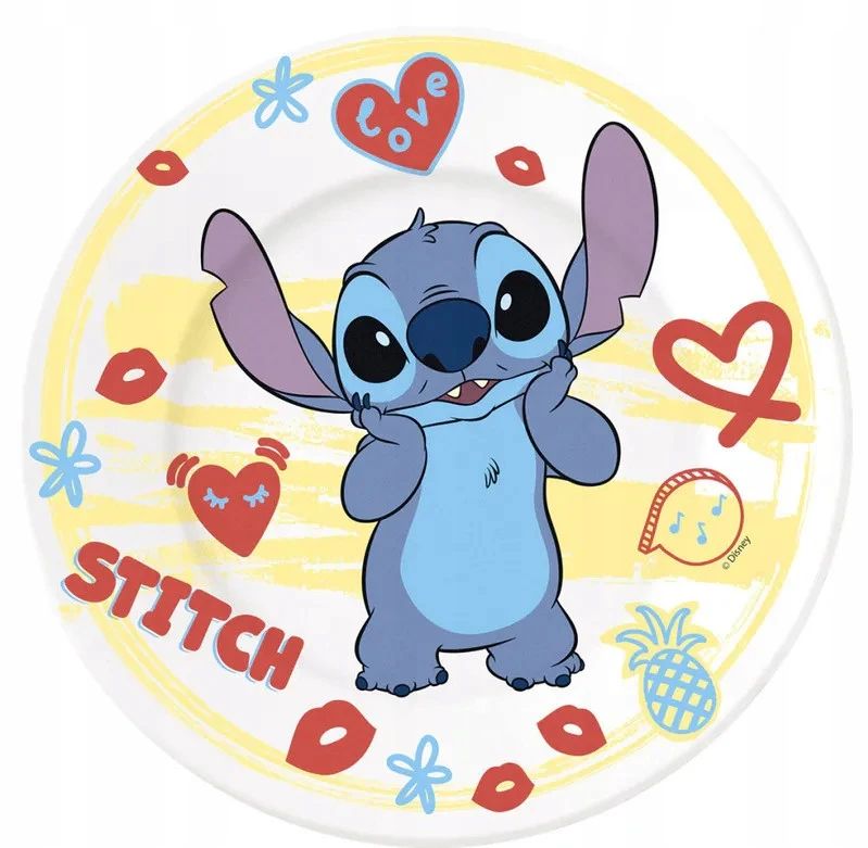 Stor Disney Lilo and Stitch, porcelianinis vakarienės rinkinys dekoratyvinėje dėžutėje su šuns širdies motyvu su žvaigždute