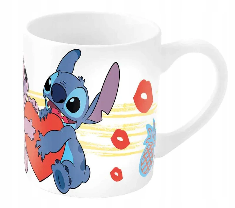 Stor Disney Lilo and Stitch, porcelianinis vakarienės rinkinys dekoratyvinėje dėžutėje su šuns širdies motyvu su žvaigždute