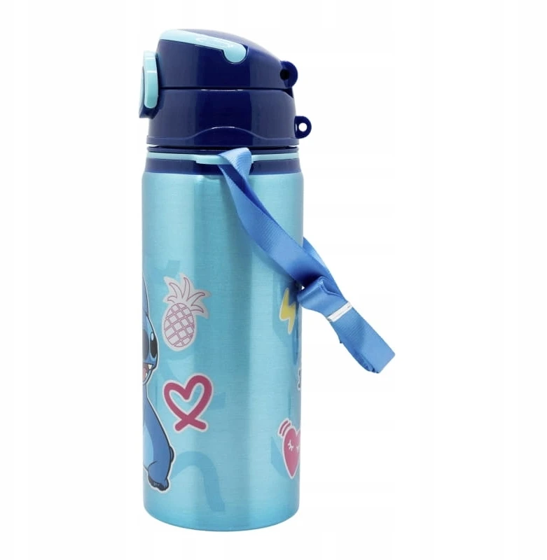Stor Disney Stitch - Aluminum Vanduo Bottle with Straw and Strap 730 ml