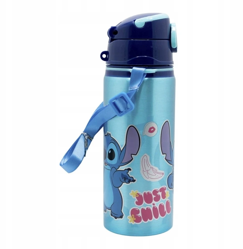 Stor Disney Stitch - Aluminum Vanduo Bottle with Straw and Strap 730 ml
