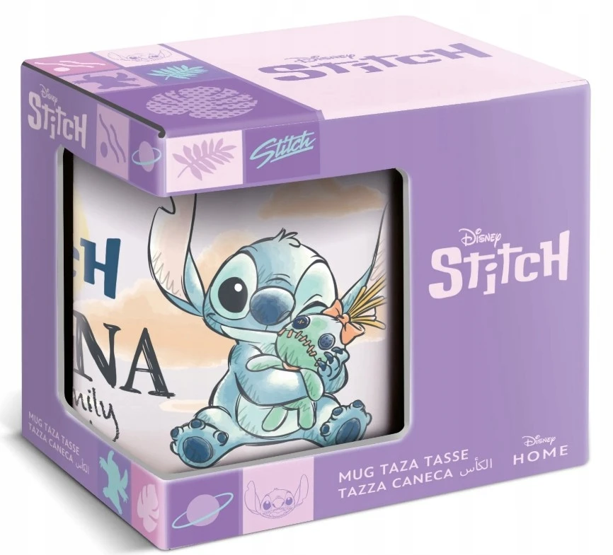 STOR DISNEY STITCH ANGEL OHANA REIKŠMĖ ŠEIMOS JAUNAMS KERAMINIS PUODULIS 325ml