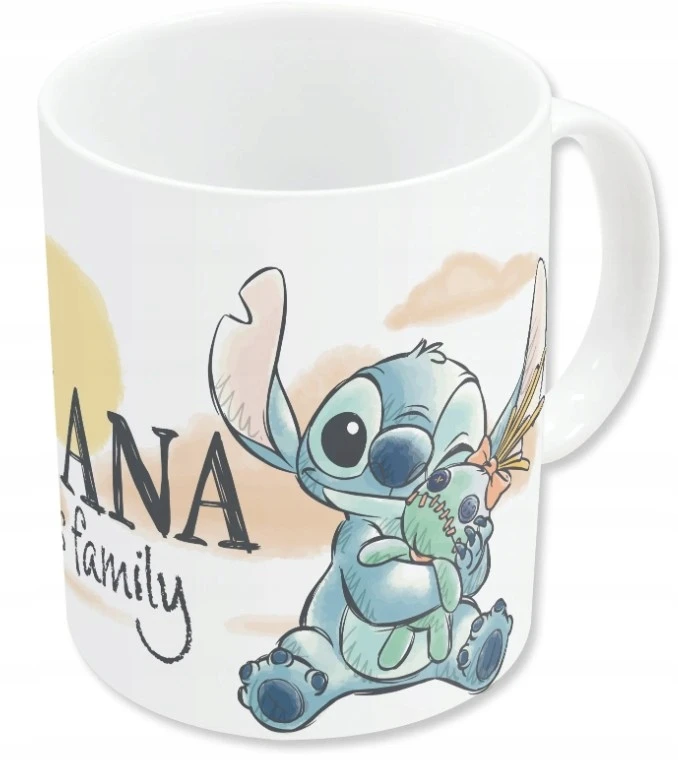 STOR DISNEY STITCH ANGEL OHANA REIKŠMĖ ŠEIMOS JAUNAMS KERAMINIS PUODULIS 325ml