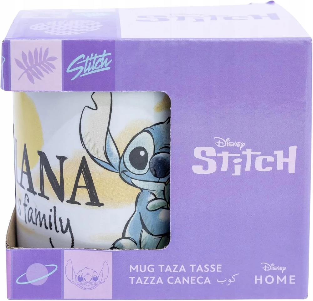 STOR DISNEY STITCH ANGEL OHANA REIKŠMĖ ŠEIMOS JAUNAMS KERAMINIS PUODULIS 325ml