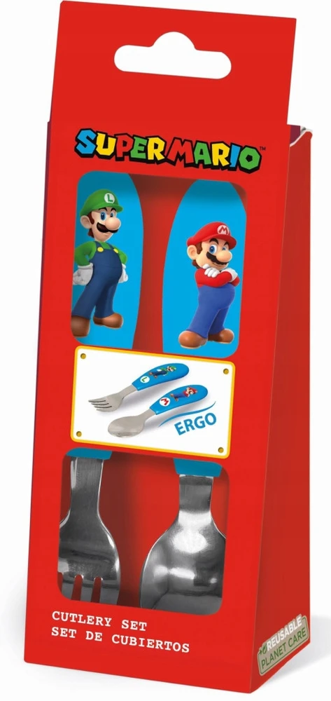 Stor Ergo Super Mario Brothers metalinių stalo įrankių rinkinys - 2 vnt
