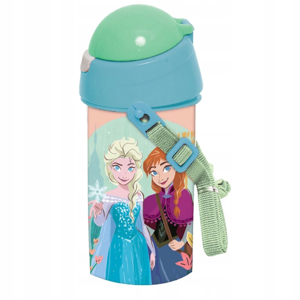 Gertuvė Stor Frozen bidonas su šiaudeliu ir dirželiu, 500 ml