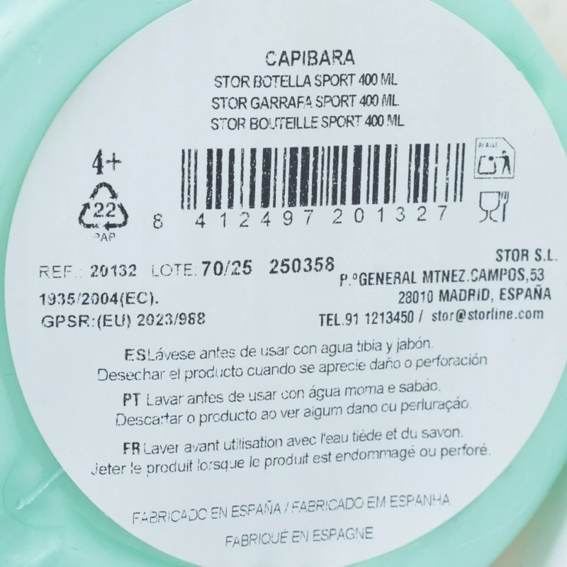 Stor Kapibara gertuvė vaikams 400ml su snapeliu