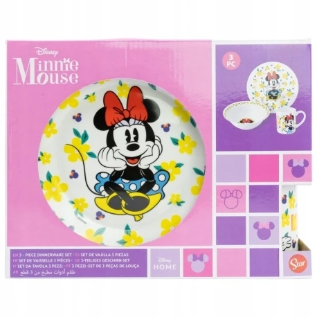 Stor Keraminis rinkinys vaikams, puodelis, dubuo, lėkštė, Minnie Sunshine, Mickey Mouse