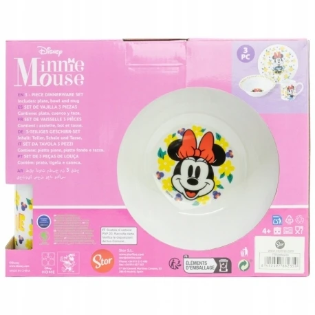 Stor Keraminis rinkinys vaikams, puodelis, dubuo, lėkštė, Minnie Sunshine, Mickey Mouse