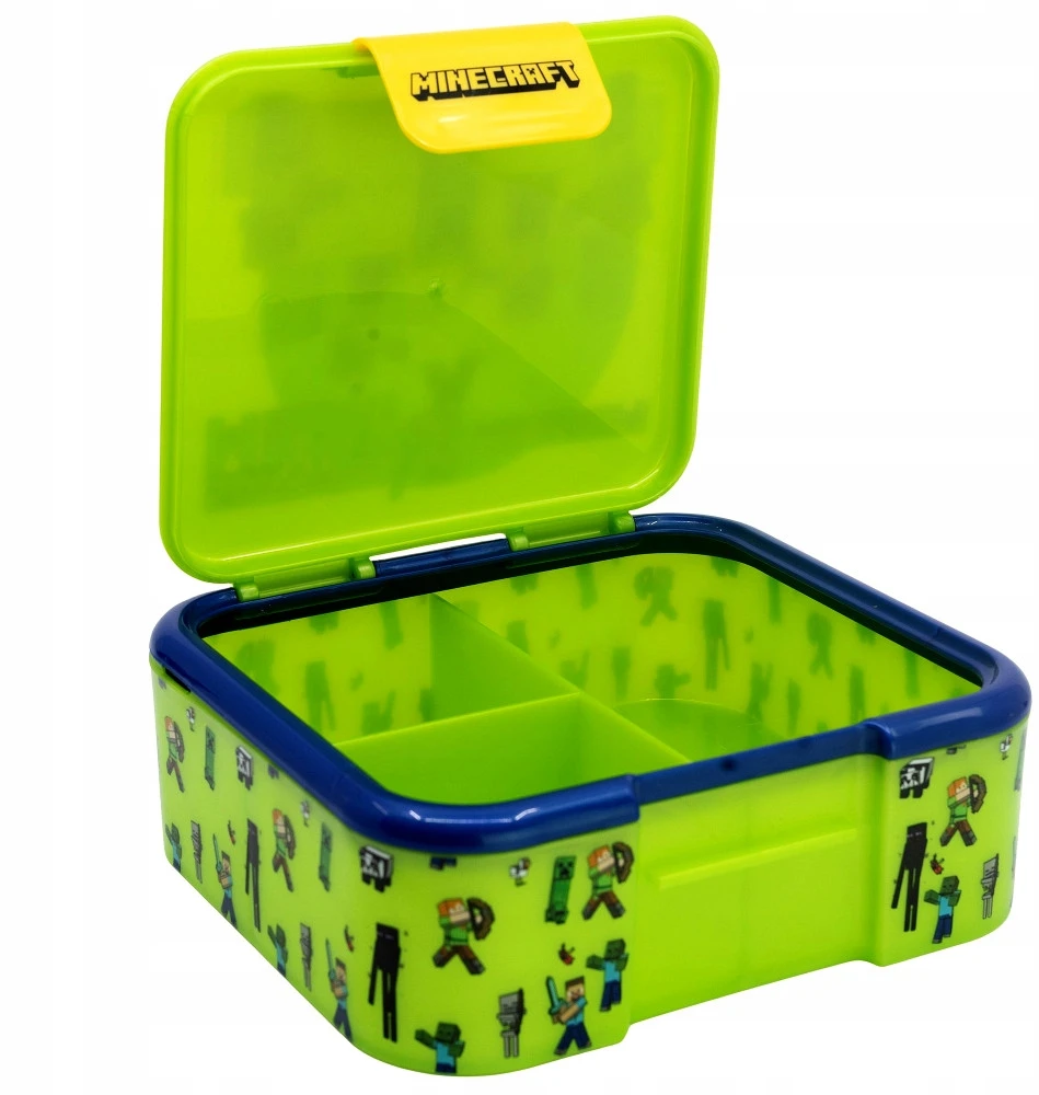 Stor „Minecraft Lunchbox 3 Compartments“ sumuštinių dėžutė ir be BPA