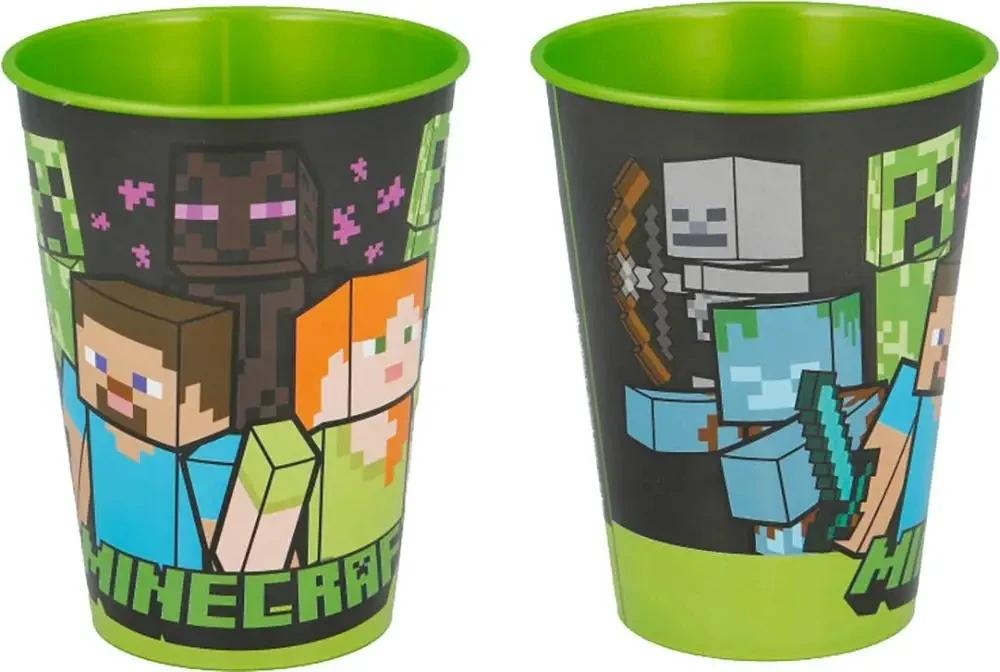 Stor Minecraft puodelis Plastikinis puodelis 260 ml vaikams, atliekant įvairias užduotis