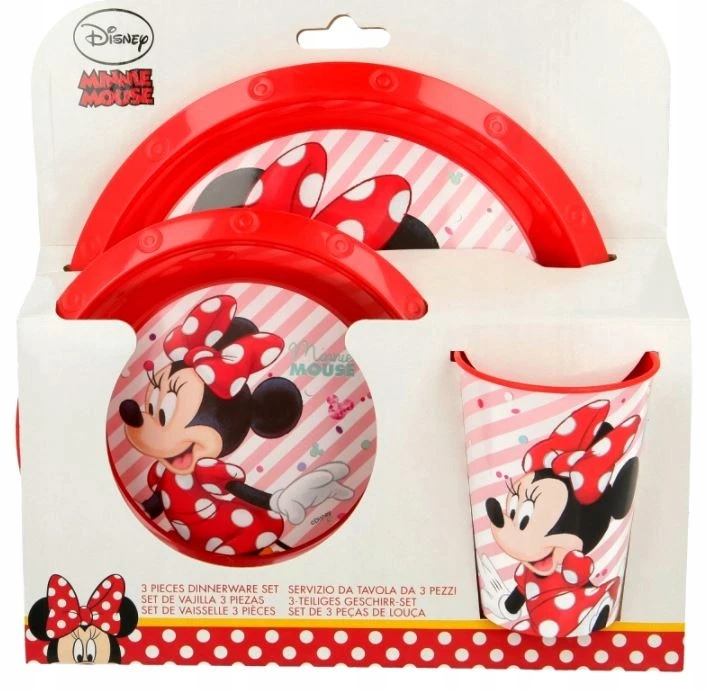 Stor MINNIE MOUSE Dubenėlio lėkštės ir puodelių rinkinys