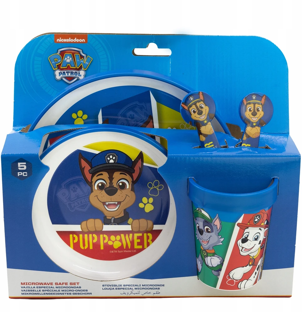 Stor PAW PATROL neslidi mikrobangų krosnelė VAKARIENĖ pusryčių rinkinys 5in1
