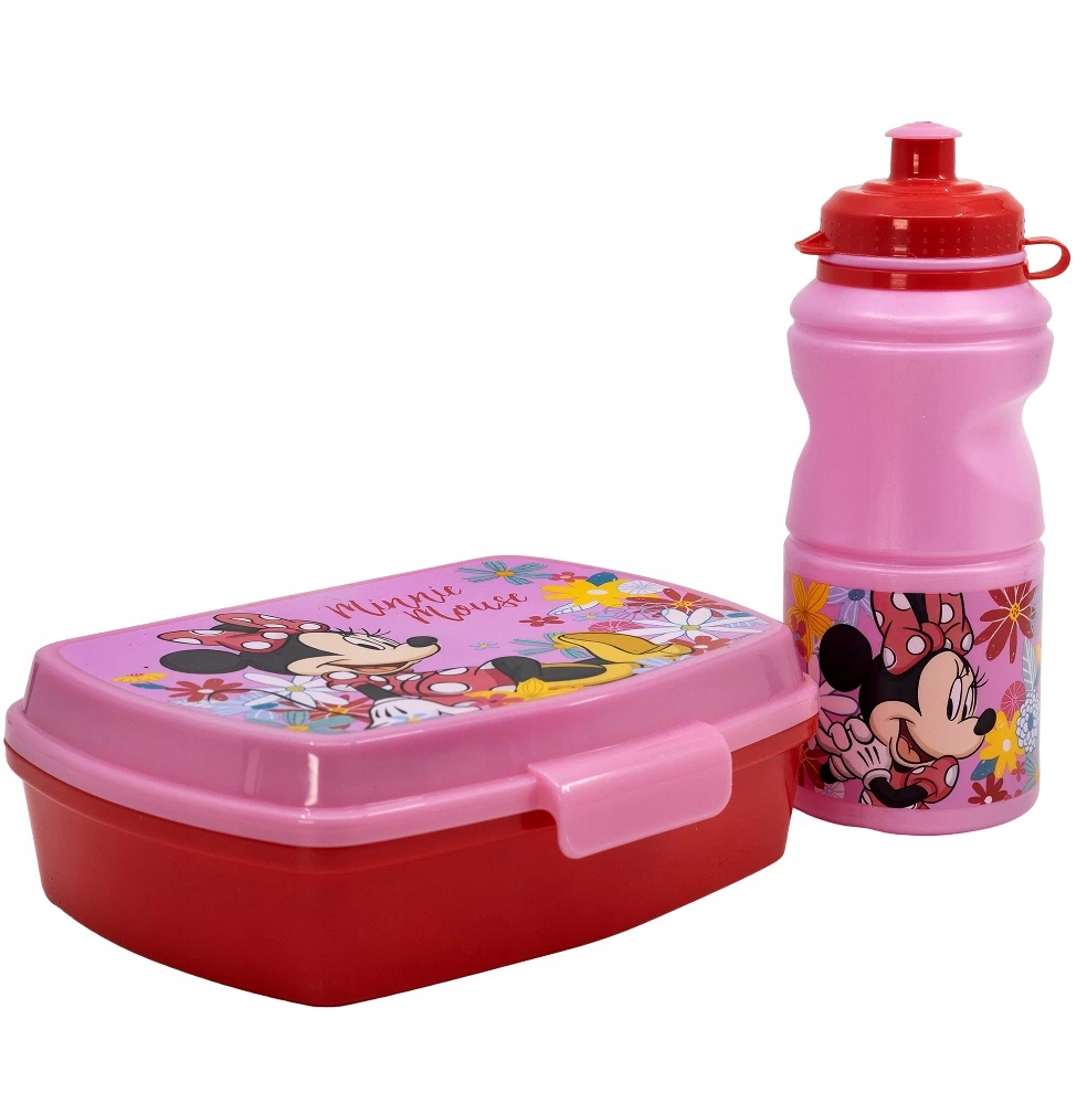 Stor PIETŲ DĖŽĖS RINKINYS MINNIE MOUSE BUTELAS + DĖŽUTĖ