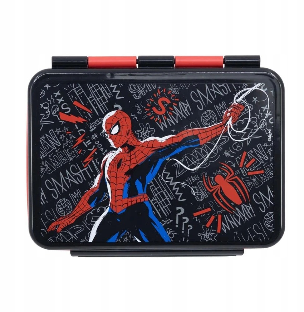Stor Pietūs dėžutė inox - SPIDERMAN - Juoda lenta - Stačiakampė - Vaikams - Suderinama su indaplovėmis