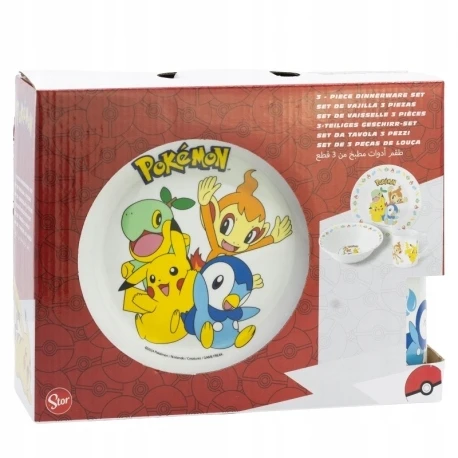 Stor Pokemon Happy Fun Keraminis rinkinys vaikams, puodelis, dubuo, lėkštė, dovana