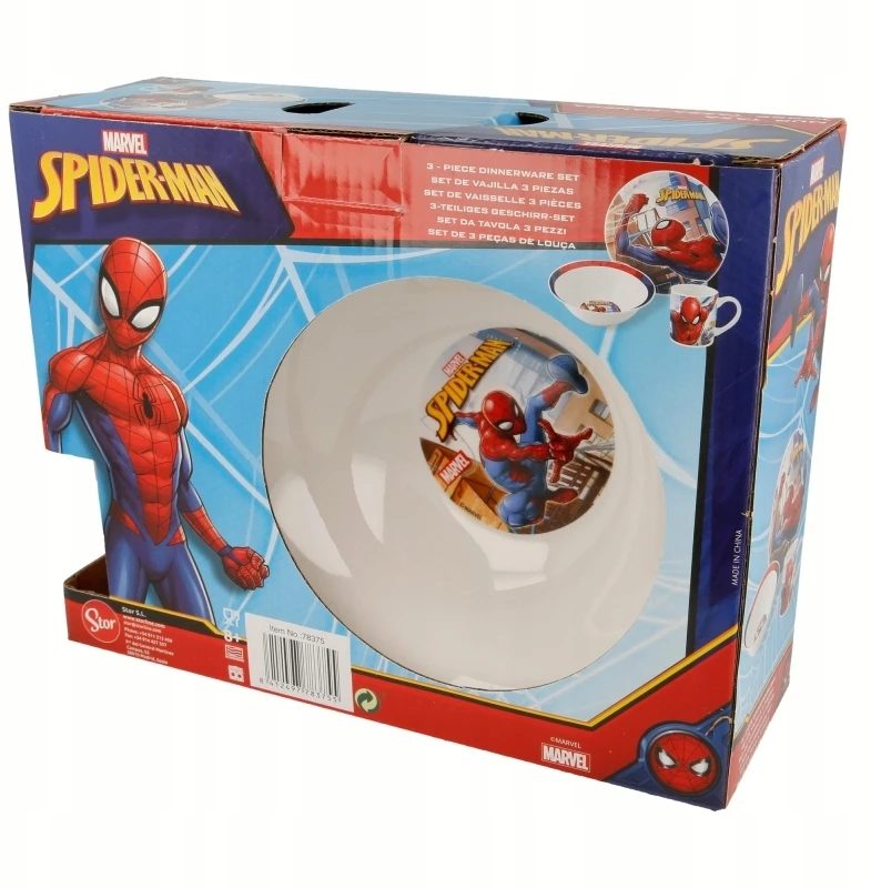 Stor SPIDERMAN MARVEL keramikinis pusryčių ir vakarienės rinkinys 3in1 II GATE