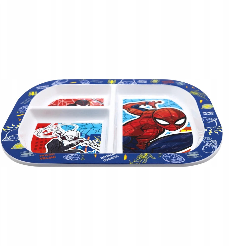 Stor SPIDERMAN MARVEL padalinta lėkštė su trimis skyriais berniukui
