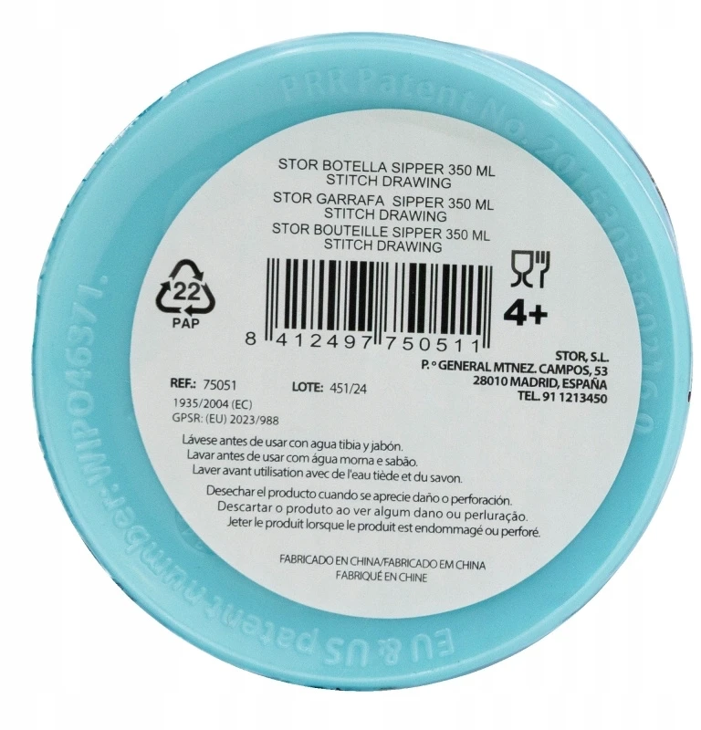 Stor „Disney Stitch“ – „Ecozen“ 350 ml buteliukas su snapeliu iš „Stitch & Angel“ kolekcijos