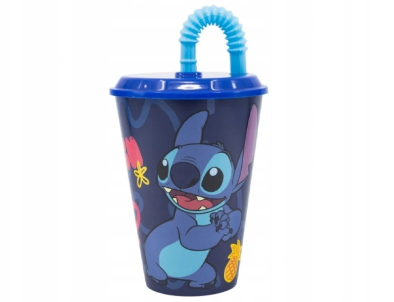 Stor Stitch puodelis su šiaudeliu 430 ml