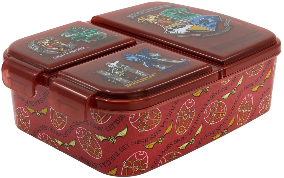 Stor Trijų skyrių priešpiečių dėžutė su skyreliais, HARRY POTTER priešpiečių dėžutė